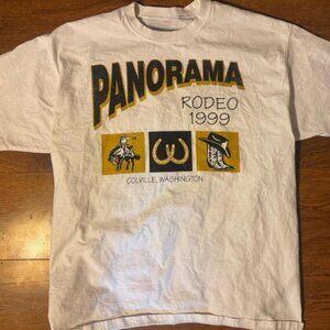 Vintage Panorama Rodeo 1999 Colville Washington Graphic White T-shirt